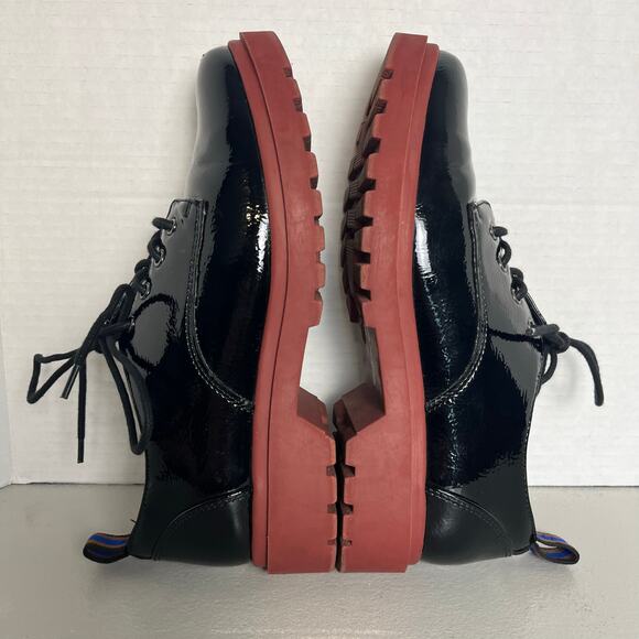 Mix No 6 Patent Platform Oxfords Size 7 Chunky Grunge Preppy Retro 90s Style - Picture 12 of 14